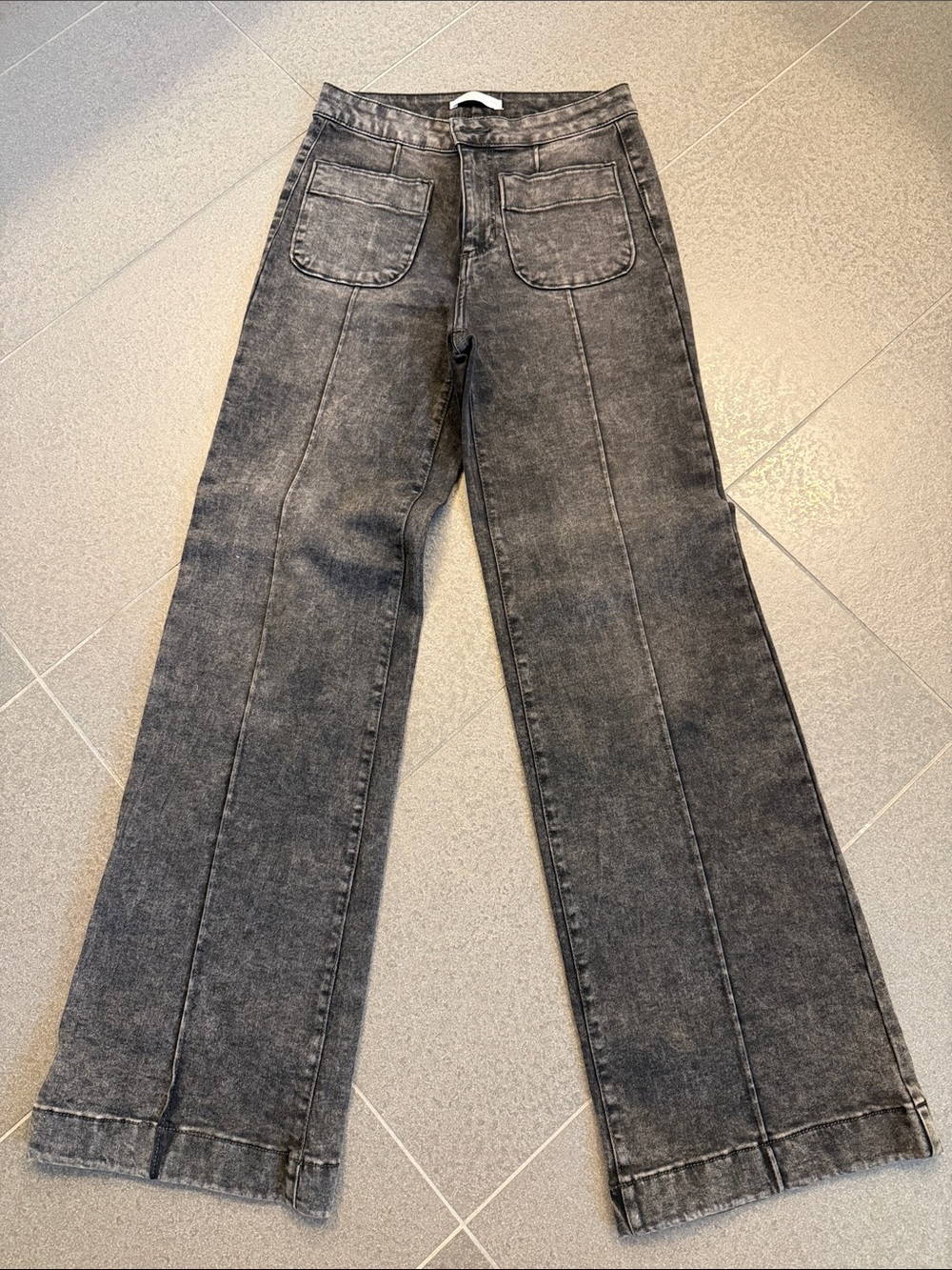LC Lauren Conrad Washed Charcoal High-Rise Wide-Leg Jeans